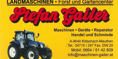 Händler - Zahlungsmöglichkeiten: Überweisung - Bezirk Hermagor - Landmaschinen, Forst und Gartencenter - Stefan Gailer
