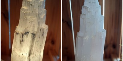 Händler - Zahlungsmöglichkeiten: Bar - Mattsee - 027 Bergkristall Lampe. 33cm hoch €75  - Galerie der Sinne - Mattsee