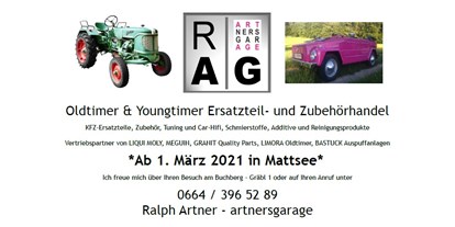 Händler - digitale Lieferung: Beratung via Video-Telefonie - Salzburg-Stadt Parsch - artnersgarage - Ralph Artner
