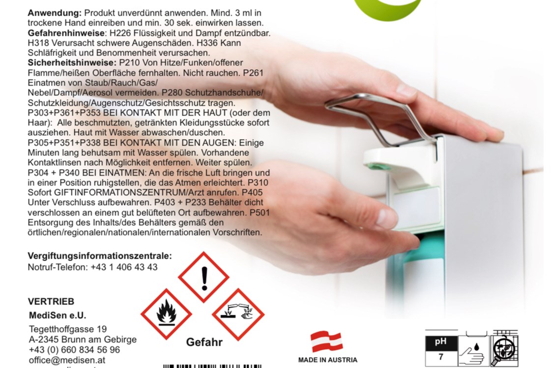 Unternehmen: Händedesinfektion flüssig - MediSen e.U.