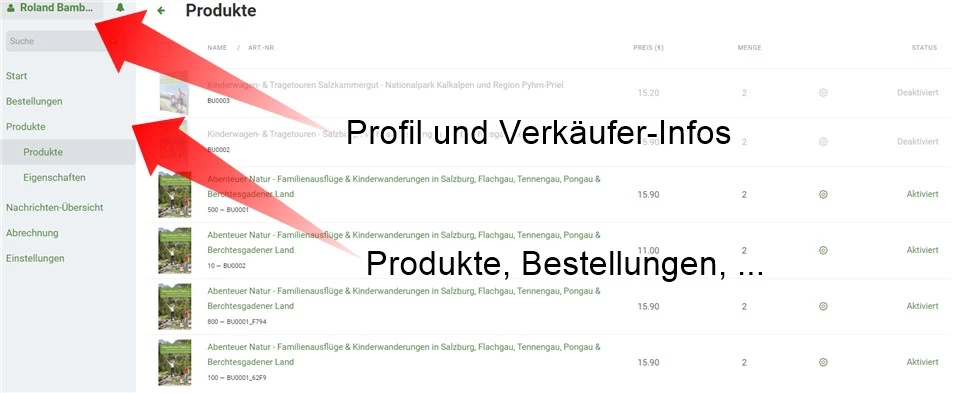 Neue Verkäufer-Ansicht im Marktplatz