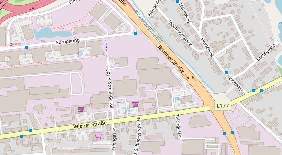 regionaler Händler auf Satellitenbild