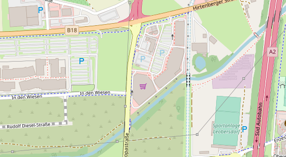 regionaler Händler auf Satellitenbild