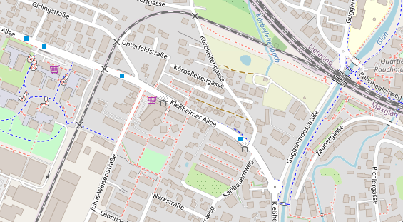 regionales Gasthaus auf Satellitenbild