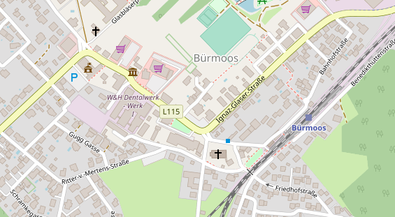 regionales Gasthaus auf Satellitenbild