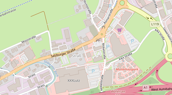 regionales Gasthaus auf Satellitenbild