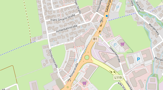 regionales Gasthaus auf Satellitenbild