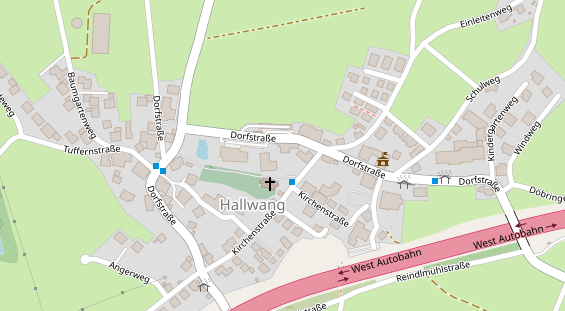 regionales Gasthaus auf Satellitenbild