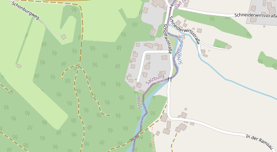 regionales Gasthaus auf Satellitenbild