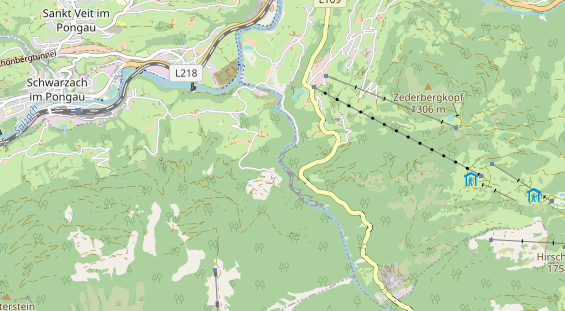 regionales Gasthaus auf Karte