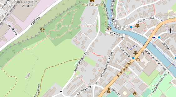 regionaler Dienstleister auf Satellitenbild