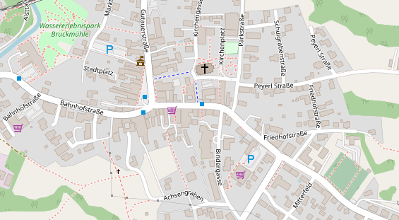regionaler Händler auf Satellitenbild