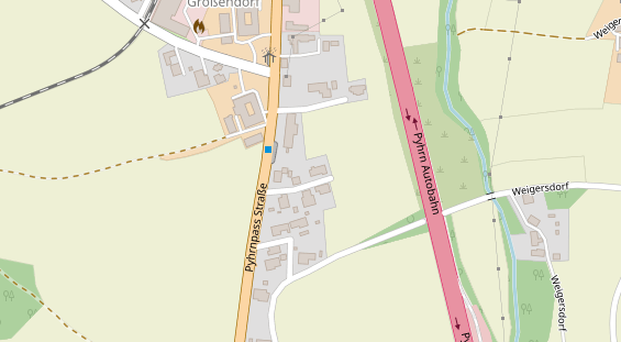 regionaler Händler auf Satellitenbild