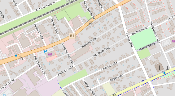 regionaler Händler auf Satellitenbild