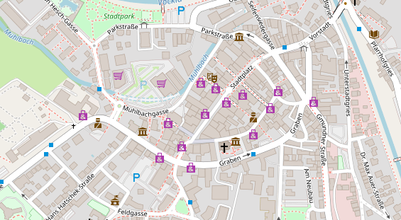 regionaler Händler auf Satellitenbild
