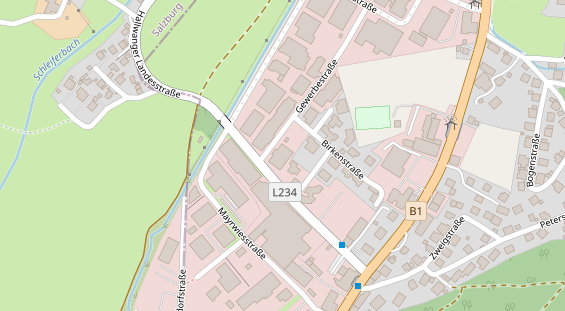 regionaler Händler auf Satellitenbild