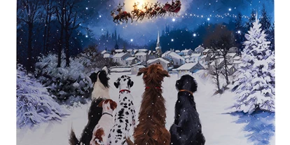Händler - Unternehmens-Kategorie: Einzelhandel - Bisamberg - LED Bild Hunde mit Mond 38x48 cm - Weihnachtsdiskont