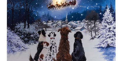 Händler - Unternehmens-Kategorie: Einzelhandel - Würnitz - LED Bild Hunde mit Mond 38x48 cm - Weihnachtsdiskont