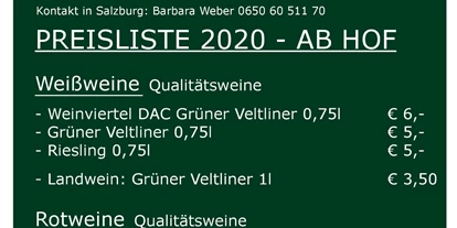 Händler - Mindestbestellwert für Lieferung - Mühlbach (Obertrum am See) - Weinbau Stark