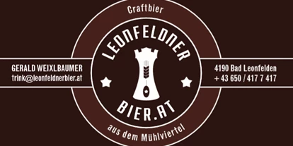 Händler - biologische Produkte - Niederwaldkirchen (Niederwaldkirchen) - Firmenschild - Leonfeldnerbier.at - Logo - Leonfeldner Bier