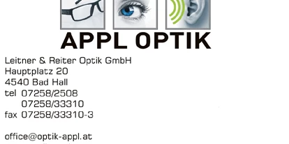 Händler - Zahlungsmöglichkeiten: Kreditkarte - PLZ 4560 (Österreich) - Appl Optik - Inh. Leitner & Reiter Optik GmbH