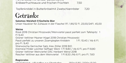 Händler - bevorzugter Kontakt: per Telefon - Hüttenedt - Aktuelle Speisekarte auf www.hitzl.at - Wirtshaus zur Westbahn