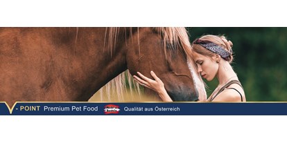 Händler - vegane Produkte - Österreich - STARKE NERVEN für dein Pferd

Natürliche Hilfe gegen Stress, Anspannung, Nervosität und Angst. Fördere Ruhe, Gelassenheit und Konzentration – Wirksame Hilfe aus der Natur! - V-POINT premium pet food GmbH