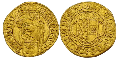 Händler - digitale Lieferung: Telefongespräch - Taxach - Goldgulden aus dem Jahr 1500 von Leonhard von Keutschach, Salzburg - Halbedel Münzen & Medaillen GmbH.