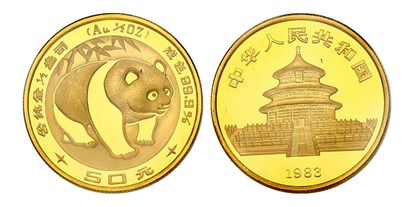 Händler - digitale Lieferung: Telefongespräch - Unterdorf - Chinesische Goldmünzen 50 Yuan Pandabär - Halbedel Münzen & Medaillen GmbH.