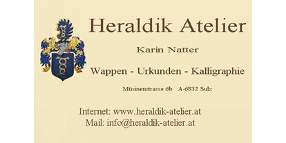 Händler - Produktion vollständig in Österreich - PLZ 6832 (Österreich) - Heraldik Atelier Werkstätte für Kalligraphie und Heraldik