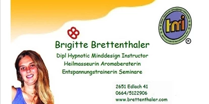Händler - Produkt-Kategorie: Drogerie und Gesundheit - Auersbach (Mürzzuschlag) - Brigitte Brettenthaler Gesundheitspraxis Massage Hypnose Aroma