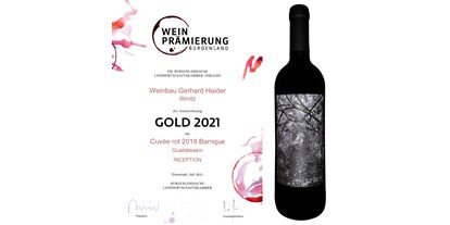 Händler - digitale Lieferung: Telefongespräch - PLZ 7011 (Österreich) - Goldmedaille für unseren Top-Rotwein - Wein Haider
