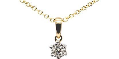 Händler - Produkt-Kategorie: Schmuck und Uhren - Rückersdorf (Harmannsdorf) - Entdecke die Eleganz und den zeitlosen Charme unseres Diamantanhängers in Gelbgold - TomCrow Jewellery