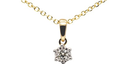 Händler - Produkt-Kategorie: Schmuck und Uhren - Wien Penzing - Entdecke die Eleganz und den zeitlosen Charme unseres Diamantanhängers in Gelbgold - TomCrow Jewellery