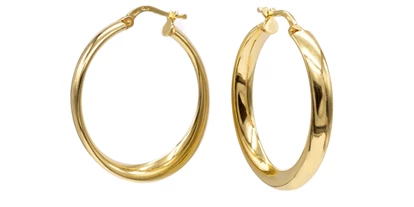 Händler - Produkt-Kategorie: Schmuck und Uhren - Achau - Luxus Gold-Creolen, gedreht & poliert - TomCrow Jewellery