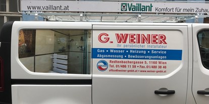 Händler - Dienstleistungs-Kategorie: Reparatur - Wien Hernals - Wir sind für Sie unterwegs - G. Weiner Gas - Wasser - Heizung GmbH