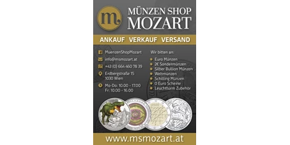 Händler - bevorzugter Kontakt: per WhatsApp - Wien Alsergrund - Münzen Shop Mozart