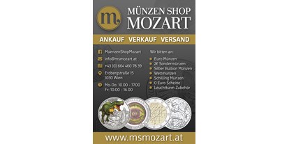 Händler - bevorzugter Kontakt: per WhatsApp - Wien Donaustadt - Münzen Shop Mozart