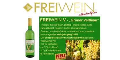 Händler - bevorzugter Kontakt: Online-Shop - Goritschach (Schiefling am Wörthersee) - FREIWEIN V ("Grüner Veltliner") - Alkoholfreier Weingenuss - Bernhard Huber