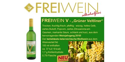 Händler - Bezirk Villach-Land - FREIWEIN V ("Grüner Veltliner") - Alkoholfreier Weingenuss - Bernhard Huber