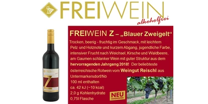 Händler - Zahlungsmöglichkeiten: Sofortüberweisung - Wiesen (Feld am See) - FREIWEIN Z ("Blauer Zweigelt") - Alkoholfreier Weingenuss - Bernhard Huber