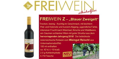 Händler - überwiegend regionale Produkte - Faak am See - FREIWEIN Z ("Blauer Zweigelt") - Alkoholfreier Weingenuss - Bernhard Huber