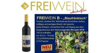 Händler - bevorzugter Kontakt: Online-Shop - Unterwinklern - FREIWEIN B ("Blaufränkisch") - Alkoholfreier Weingenuss - Bernhard Huber