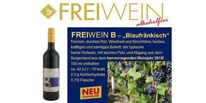 Händler - Zahlungsmöglichkeiten: auf Rechnung - Oberwinklern - FREIWEIN B ("Blaufränkisch") - Alkoholfreier Weingenuss - Bernhard Huber