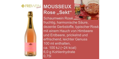 Händler - Produkt-Kategorie: Lebensmittel und Getränke - PLZ 9062 (Österreich) - "Sekt" (Schaumwein) Rose - Alkoholfreier Weingenuss - Bernhard Huber