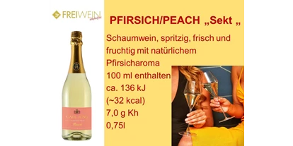 Händler - Versand möglich - Tobitsch (Himmelberg) - "Sekt" (Schaumwein) Peach/Pfirsich - Alkoholfreier Weingenuss - Bernhard Huber