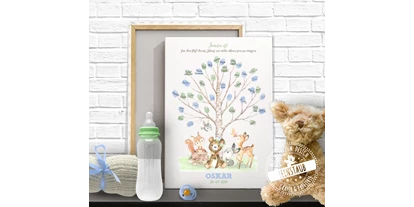 Händler - Produkt-Kategorie: Baby und Kind - Münchendorf - Fingerabdruckbild für Taufe oder Geburt - Feenstaub Papeterie & Grafikdesign