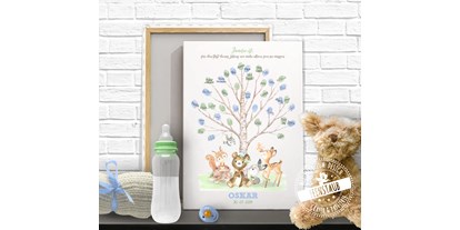 Händler - Produkt-Kategorie: Baby und Kind - Wien-Stadt Währing - Fingerabdruckbild für Taufe oder Geburt - Feenstaub Papeterie & Grafikdesign