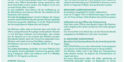 Händler - Haus und Garten: Tierbedarf - Bezirk Kufstein - Thymovar gegen Varroa 10 Plättchen von Andermatt BioVet