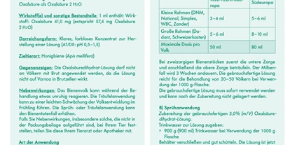 Händler - Haus und Garten: Tierbedarf - PLZ 6263 (Österreich) - Oxuvar 5,7% Oxalsäurekonzentrat 275g Sprühbehandlung gegen Varroa von Andermatt BioVet